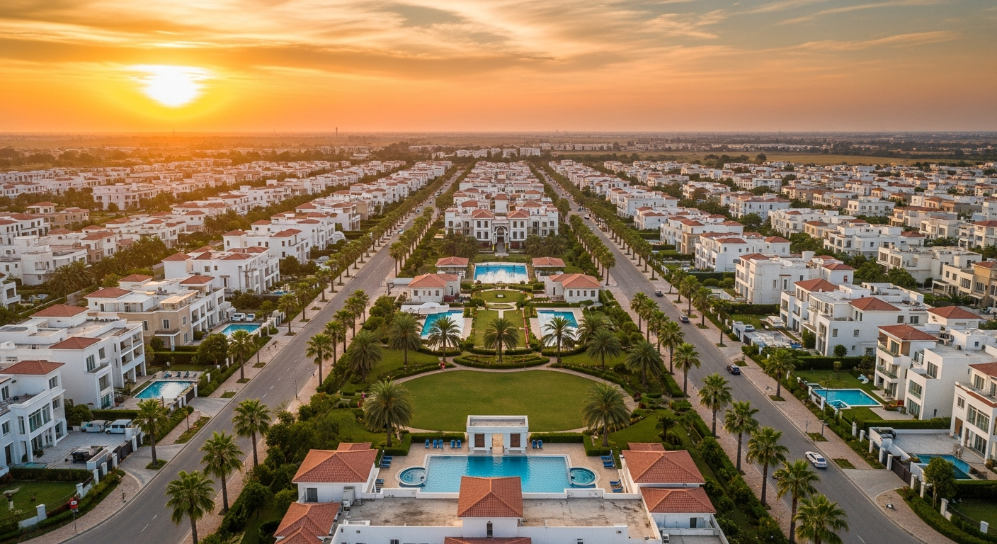 Etihad Town Lahore aerial community view